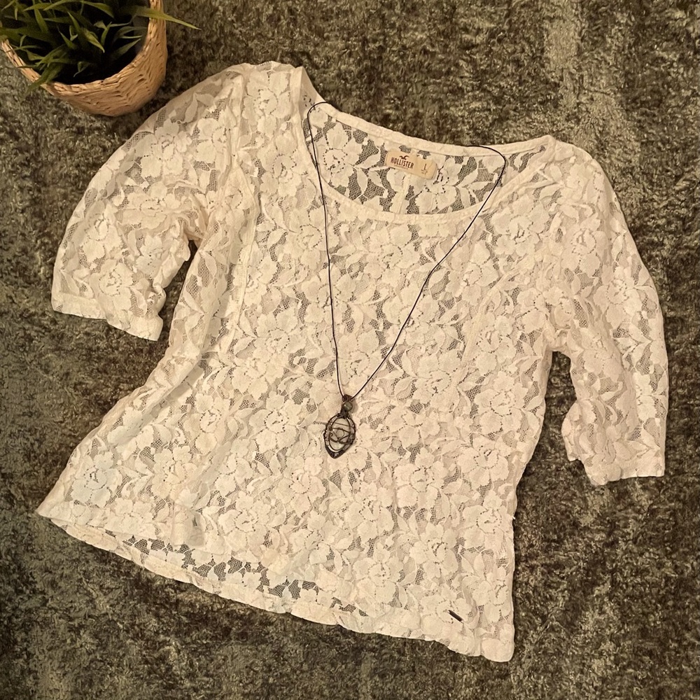 Hollister Lace Peplum Blouse